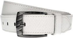 NANO BELTS Curea barbati, casual pentru jeans, latime 3.8cm, ALB, piele eco - CK103A