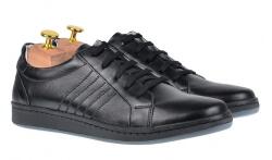 Lucianis Style Pantofi barbati negri sport casual din piele naturala Tim, marimea 45