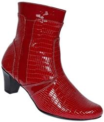 MV Ciucaleti Ghete dama elegante din piele naturala cu fermoar, ghete rosii lacuite MVS65RED, marimea 37