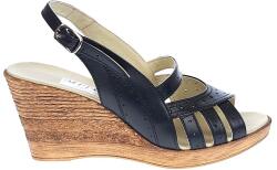 MV Ciucaleti Sandale dama de vara cu platforme de 7 cm, din piele naturala, neagra, S64NBOX, marimea 39