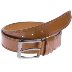 Lucianis Style Curea barbati, casual-eleganta, din piele naturala, cusatura dubla, maro, latime 3.5cm - LS101M - ciucaleti