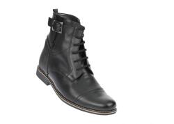 CIUCALETI Oferta marimea 41 - Ghete barbati din piele naturala, imblanite Negru Oxford - LGBOND2NC, marimea 41