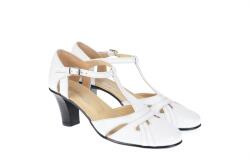 Rovi Design Sandale albe dama din piele naturala cu toc de 7cm - S48ABOX, marimea 38