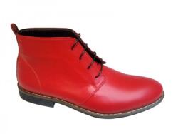 CIUCALETI Ghete barbati casual, din piele naturala, rosu, ZEKO, GBDEVINR, marimea 42