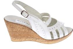 MV Ciucaleti Sandale dama de vara cu platforme de 7 cm, din piele naturala, alba, S64ALBBOX, marimea 37