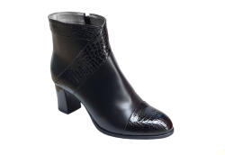 Ninna Art Shoes Ghete dama elegante negre din piele naturala croco si box - NAA68CRNP, marimea 35