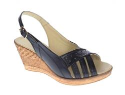 MV Ciucaleti Sandale dama de vara cu platforme de 7 cm, din piele naturala, albastru, BOX, S50NBOX, marimea 39