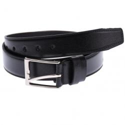 Lucianis Style Curea barbati, casual-eleganta, din piele naturala, cusatura, negru, 3.6cm - LS102N