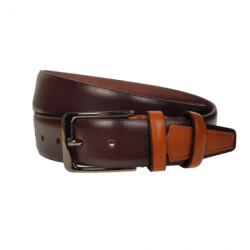 NANO BELTS Curea barbati, casual-eleganta, din piele ecologica, latime 3.5 cm, maro inchis - NB011