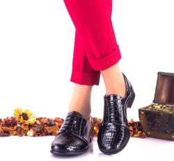 Ciucaleti LUX Pantofi dama, casual, din piele naturala, negri, croco - NA150CRN, marimea 35