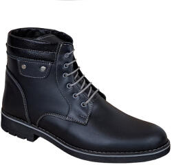 Ciucaleti LUX Ghete barbati din piele naturala imblanite Sultanah Negru GKR58N, marimea 44