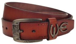 CK LEATHER Curea barbati, casual-eleganta, din piele ecologica, latime 3.5 cm, maro - CK180M