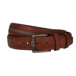 NANO BELTS Curea barbati, casual-eleganta, din piele ecologica, latime 3.5 cm, maro - NB016