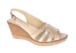 MV Ciucaleti Sandale dama de vara cu platforme de 7 cm, din piele naturala lacuita, neagra, S89LACBEJ, marimea 35