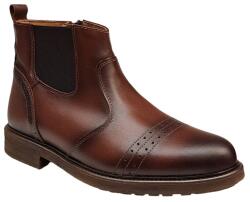 Ciucaleti LUX Ghete barbati casual din piele naturala cu fermoar (imblanite) Maro GKR28M, marimea 42