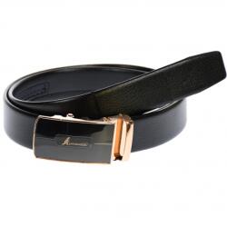 Lucianis Style Curea din piele pentru barbati, catarama metalica fara ac, latime 3.5 cm, lungime reglabila, negru - LS202NBRBR