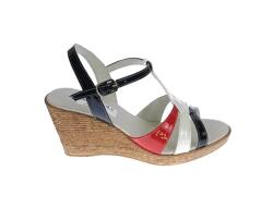 Ciucaleti LUX Sandale dama, din piele naturala, Platforme 7cm, Rosu, Alb, Negru, LAC, S47RAN2, marimea 38