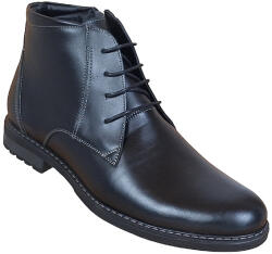 Lucianis Style Ghete barbati casual, din piele naturala, imblanite, model iarna, negru, GF2071N2, marimea 39