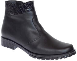 MV Ciucaleti Ghete dama din piele naturala imblanite Negru Fermoar GD04N, marimea 39
