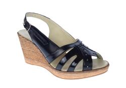 MV Ciucaleti Sandale dama de vara cu platforme de 7 cm, din piele naturala lacuita, neagra, S89LACNEGRU, marimea 36
