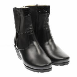 MV Ciucaleti Ghete dama din piele naturala cu fermoar imblanite Negre MVS31N, marimea 38