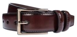 NANO BELTS Curea barbati, eleganta, latime 3.5cm, Bordeaux, cusatura, piele eco - CK124VIS