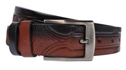 Alpe Leather Curea barbati, casual, eleganta, din piele naturala, doua culori, negru si maro, 3.5cm - CK44MN - ciucaleti