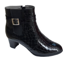Ninna Art Shoes Ghete dama elegante negre din piele naturala croco - NA67CRN, marimea 36