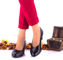 Ciucaleti LUX Pantofi dama casual negri din piele naturala - NA122N, marimea 36