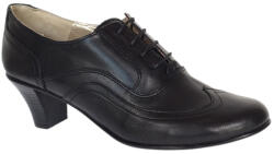 CIUCALETI Marimea 39 Pantofi dama casual din piele naturala box - Model Negru cu siret P17BL, marimea 39