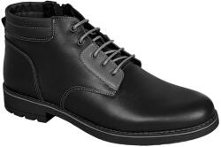 Ciucaleti j Ghete barbati casual, din piele naturala, cu siret si fermoar, imblanite, negru, GKR Imperia - GKR65N, marimea 43