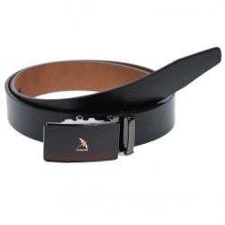 Lucianis Style Curea din piele pentru barbati, catarama metalica fara ac, latime 3.5 cm, lungime reglabila, negru - LS258NNBR - ciucaleti