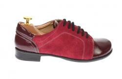 CIUCALETI Pantofi dama casual, din piele naturala intorsa si lac, culoare visiniu - P53VELV, marimea 37
