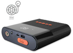 4smarts autóindító töltő 8800mAh kompresszorral, zseblámpával, fekete (91171)