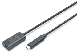 ASSMANN DA-73113 SuperSpeed Aktív USB-A 3.2 Gen2 USB type-C hosszabbító kábel 5m (DA-73113) - bestbyte