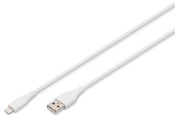 ASSMANN High Speed USB-A 2.0 Lightning fehér szilikon töltőkábel 1m (AK-600108-010-W) - bestbyte