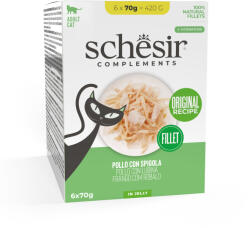 Schesir 6x70g Schesir Complements Filet csirke & farkassügér aszpikban nedves macskatáp