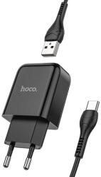 hoco. utazó töltő USB A + kábel USB A-ról Type C-re 2.1A N2 fekete