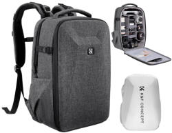 K&F Concept hardshell professzionális kamera hátizsák, 22L, 15.6 laptop zseb, szürke (KF-13-134V4) - mikrosat