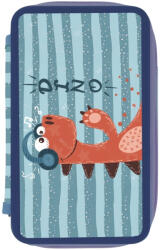 Herlitz Penar neechipat cu 2 fermoare Herlitz 400198297, Motiv dino fun (400198297) Penar