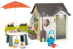 Smoby Căsuța grădinarului Garden House Smoby excepțional de extensibilă cu nisipar sub umbrelă de la 24 luni (SM810255-J) Casuta pentru copii