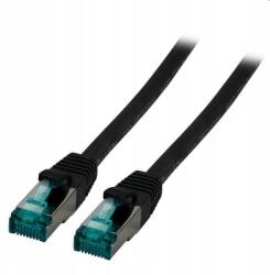 Patch kábel Cat6A, S/ftp, Lsoh 0, 15 m, fekete MK6001.0, 15B (MK6001.0,15B)
