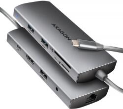 AXAGON multifunkciós Hub 9in1 Usb 5Gbps, 3x Usb-a, Usb-c, Hdmi 4K/60Hz, (HMC-8HLSA)