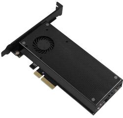 AXAGON PCEM2-DC PCIE NVME és SATA M. 2 adapter, PCI-Express x4 adapter hűtővel, akár két M. 2 lemez (PCEM2-DC)