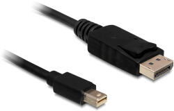Delock Kábel mini Displayport dugó Displayport dugó 5 m, fekete