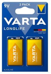 VARTA longlife tartós elem, 6lr61, 9v, alkáli, 2db/csomag (4122101412)