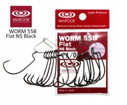 Vanfook Offset horog Vanfook Worm 55B Flat #4/0 (4 db) (4949146030761)