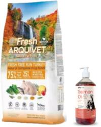 Arquivet ARQUIVET FRESH - Félnedves pulykás és tengeri halas kutyatáp 10 kg + Lab-V Lazacolaj 100% Minden Korú Kutya és Macska Számára 1000 ml