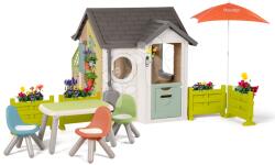 Smoby Házikó kis kertész részére pihenőrésszel a napernyő alatt Garden House Life Smoby kivételesen bővíthető 24 hó-tól (SM810255-C)