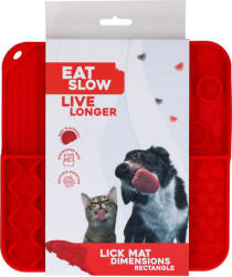 Holland Animal Care Lick Mat Dimensions Rectangle - 4 zónás nyalogatós etetőtál (Piros; 21 x 21 cm)